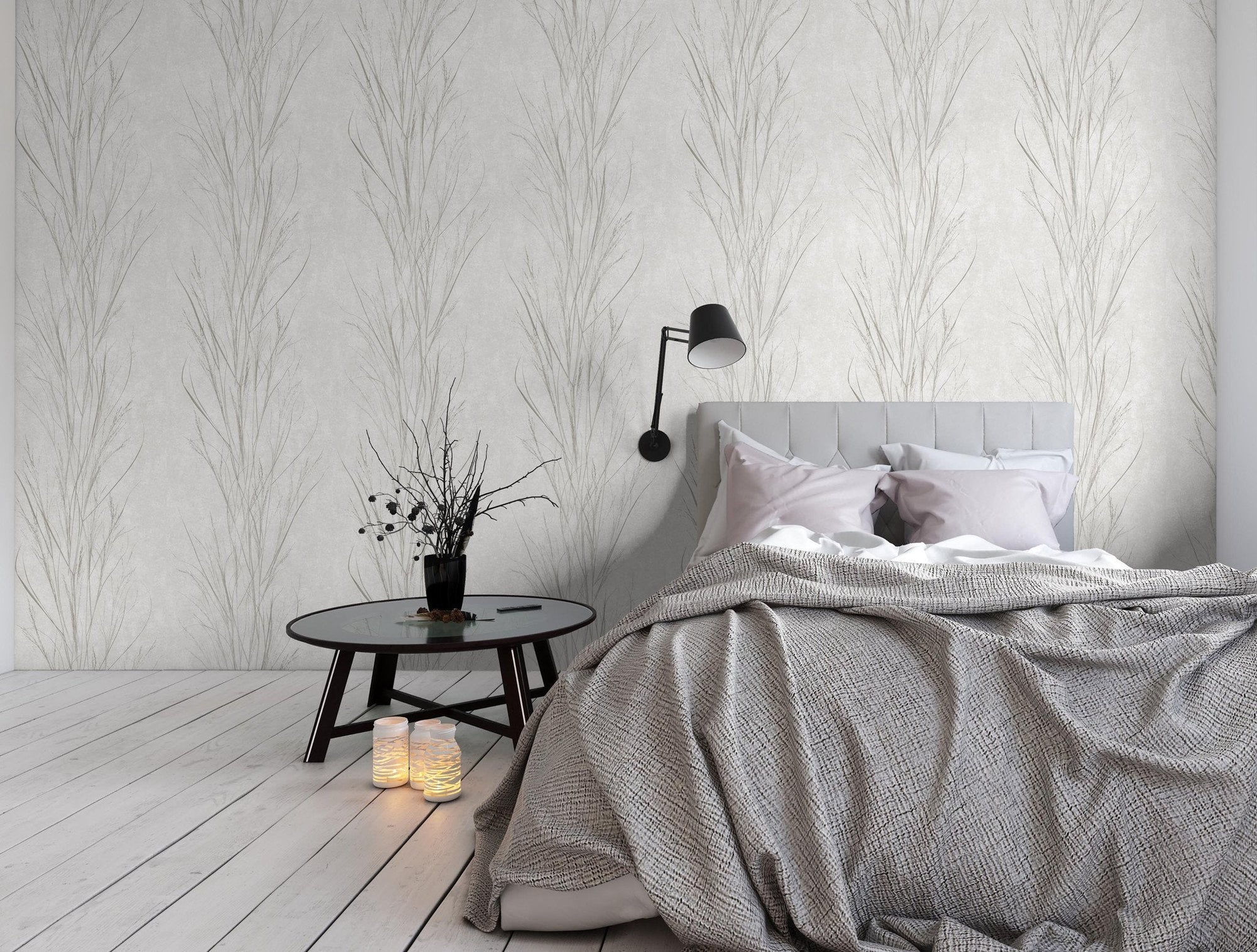 Botanical Maiden Grasses Wallpaper-Woodchip & Magnolia-Contract Furniture Store