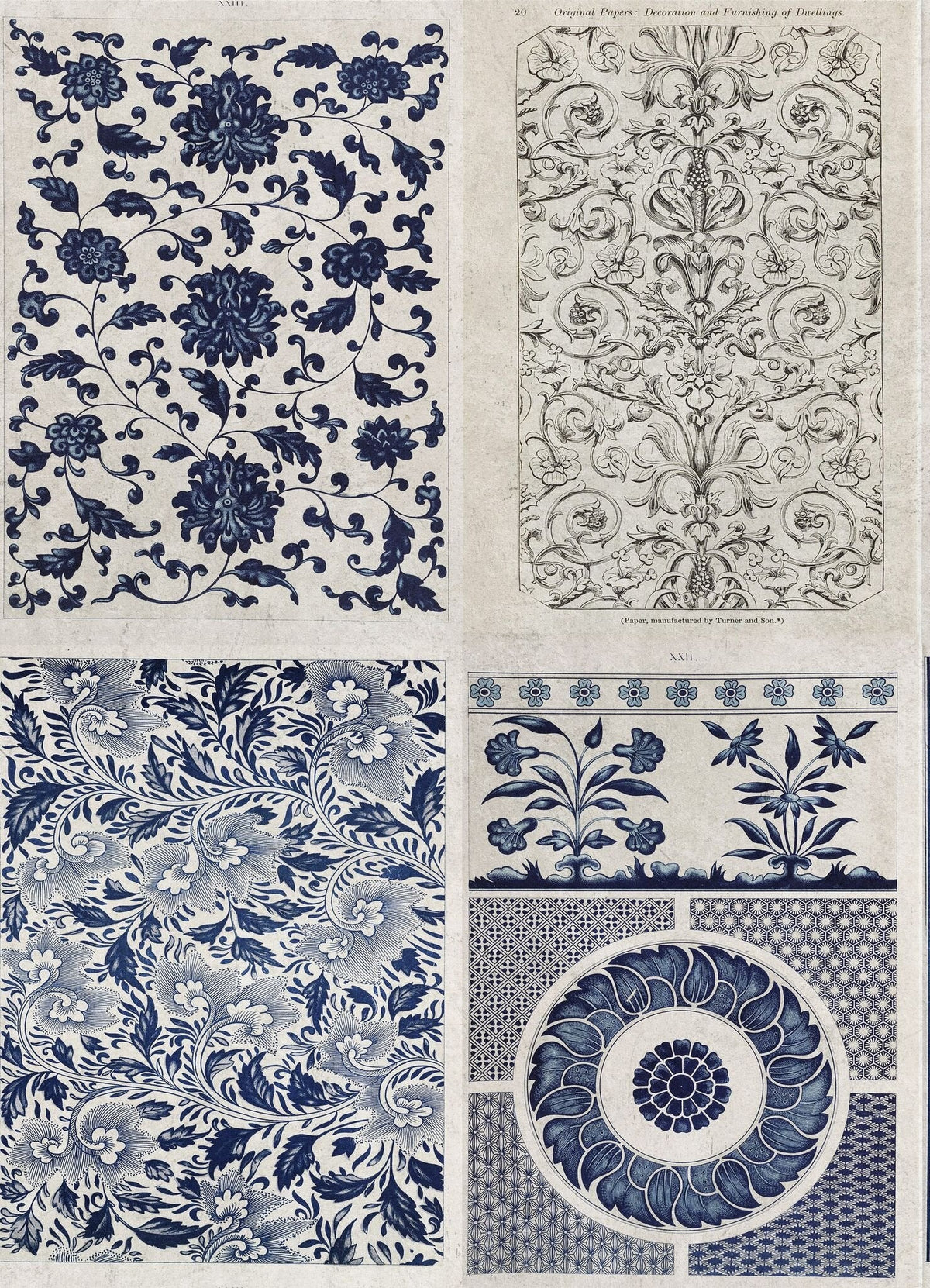Chinese Pattern Blue Wallpaper-Mind The Gap-Contract Furniture Store