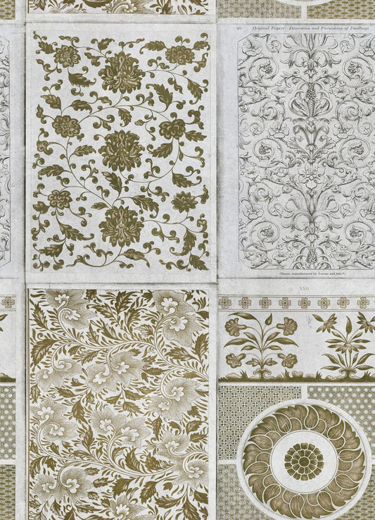 Chinese Pattern Brown Wallpaper