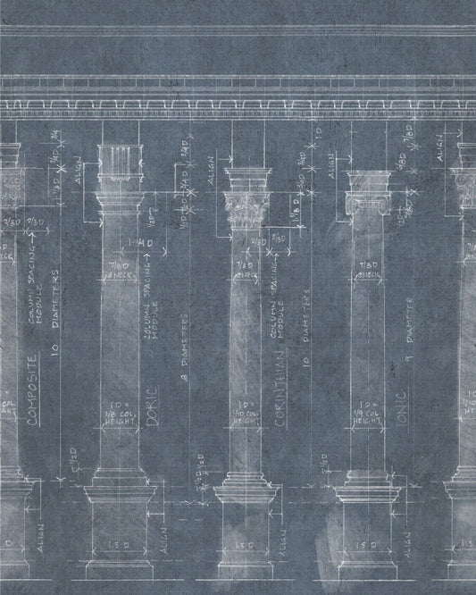 Colonnade Blue Wallpaper-Contract Furniture Store for hospitality, leisure & commercial projects