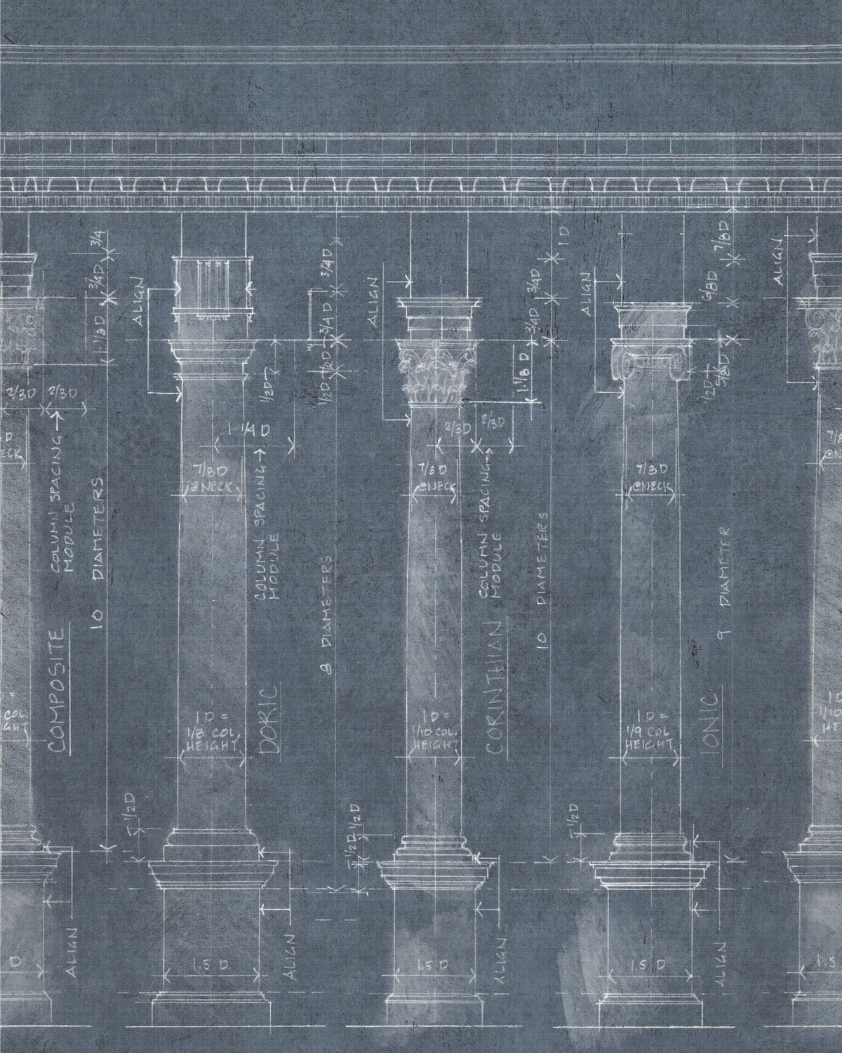 Colonnade Blue Wallpaper-Mind The Gap-Contract Furniture Store
