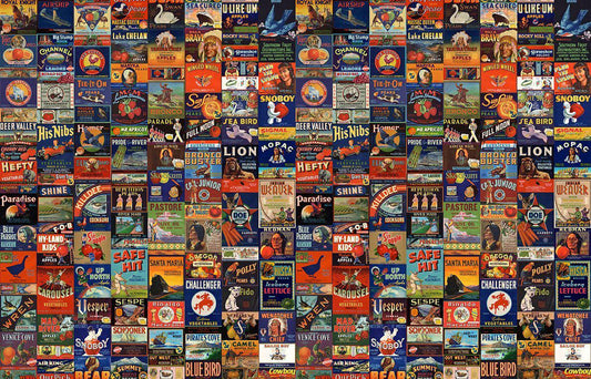 Crate Labels People & Animals Wallpaper-Contract Furniture Store for hospitality, leisure & commercial projects