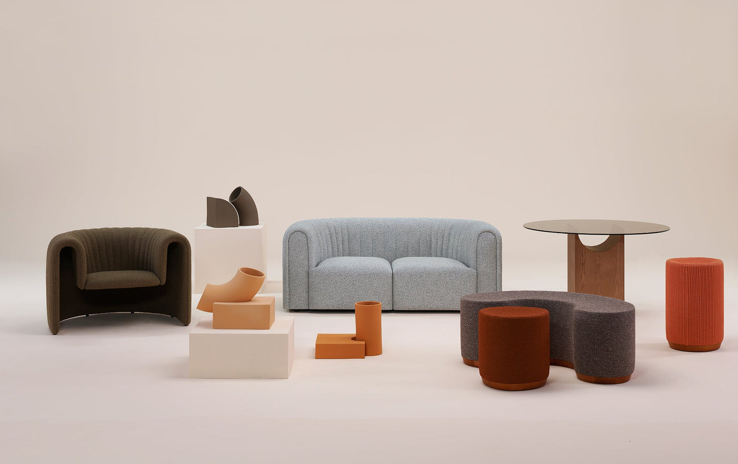 Dividuals C-Shaped Pouf