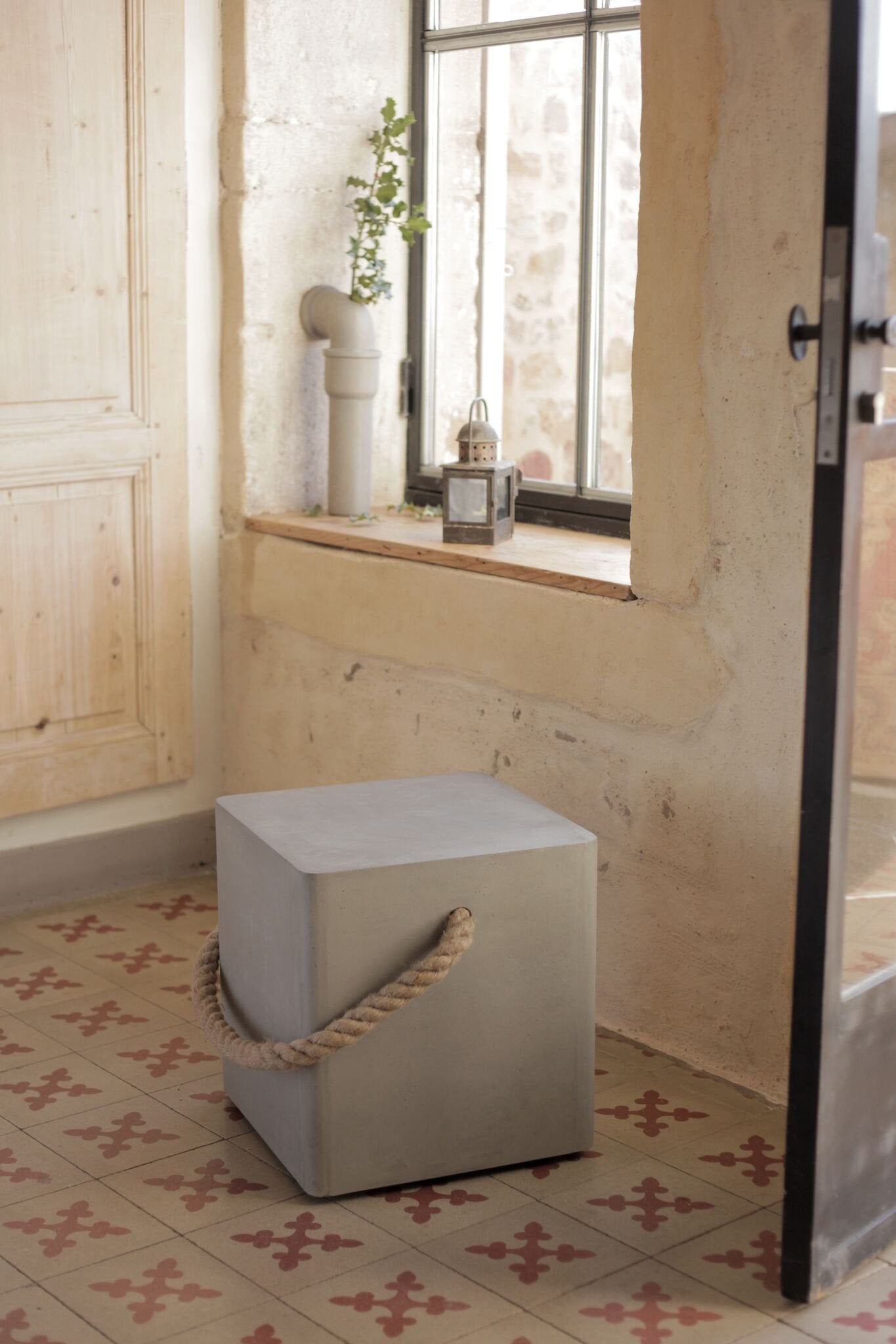 Edge Concrete Wheels Low Stool-Contract Furniture Store for hospitality, leisure & commercial projects