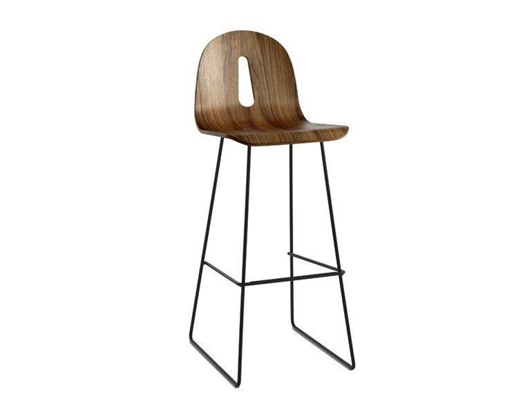 Gotham Woody High Stool c/w Sled Base-Chairs & More-Contract Furniture Store
