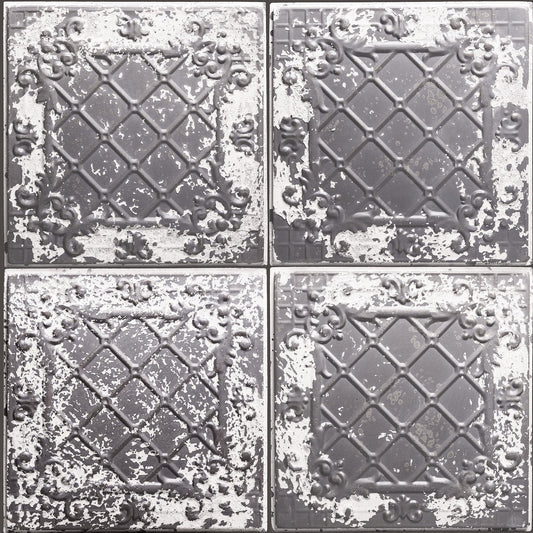 Grey Tin Tiles Wallpaper