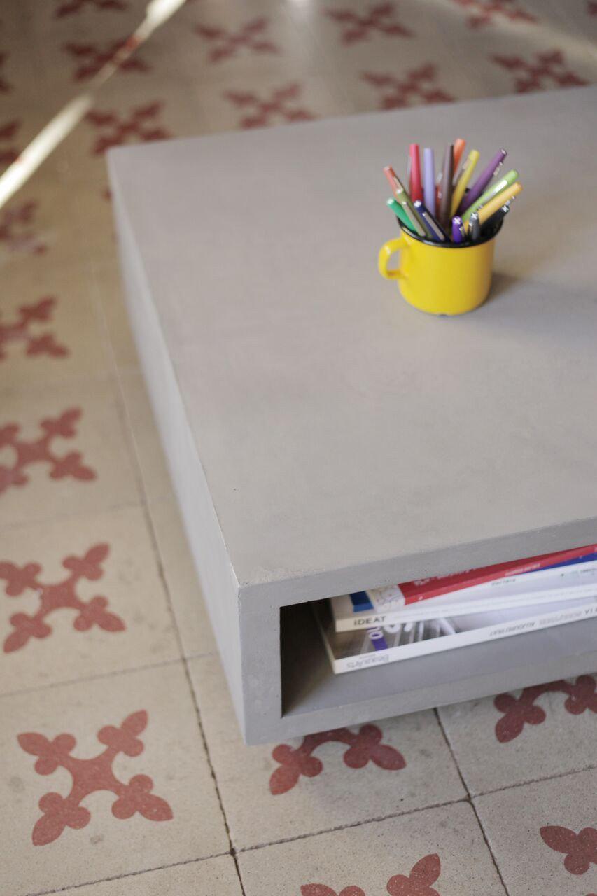 Monobloc Concrete Wheels Coffee Table-Contract Furniture Store for hospitality, leisure & commercial projects