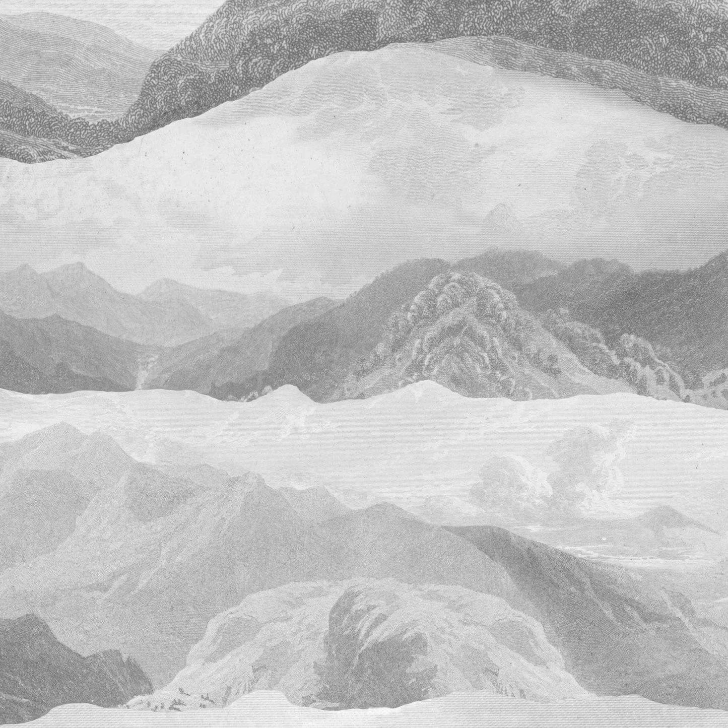 Mountain & Clouds Landscape Feature Wallpaper