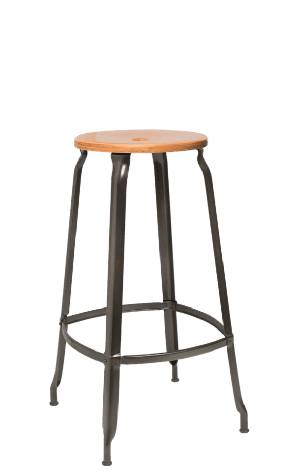 Nicolle® Wood & Metal High Stool-Chaises Nicolle-Contract Furniture Store