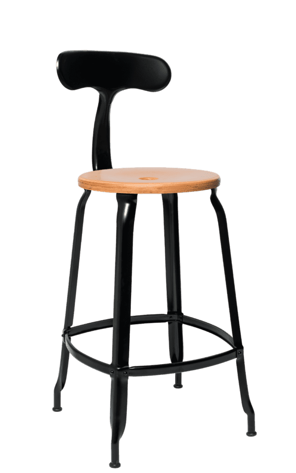 Nicolle® Wood & Metal High Stool-Chaises Nicolle-Contract Furniture Store