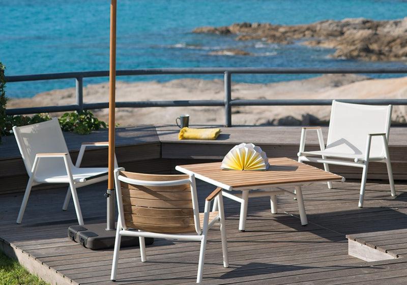 Pilotis Teak Low Armchair-Contract Furniture Store for hospitality, leisure & commercial projects