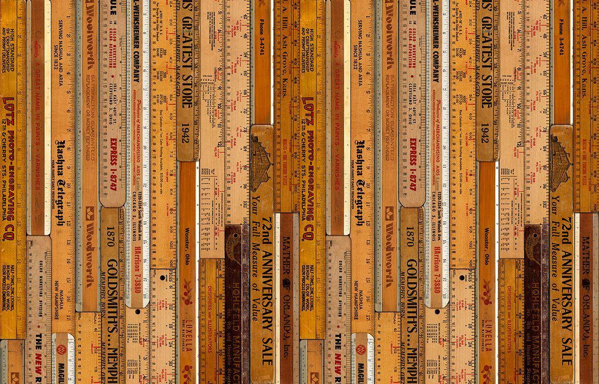 Printed Large Rulers Wallpaper