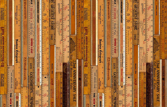 Printed Large Rulers Wallpaper