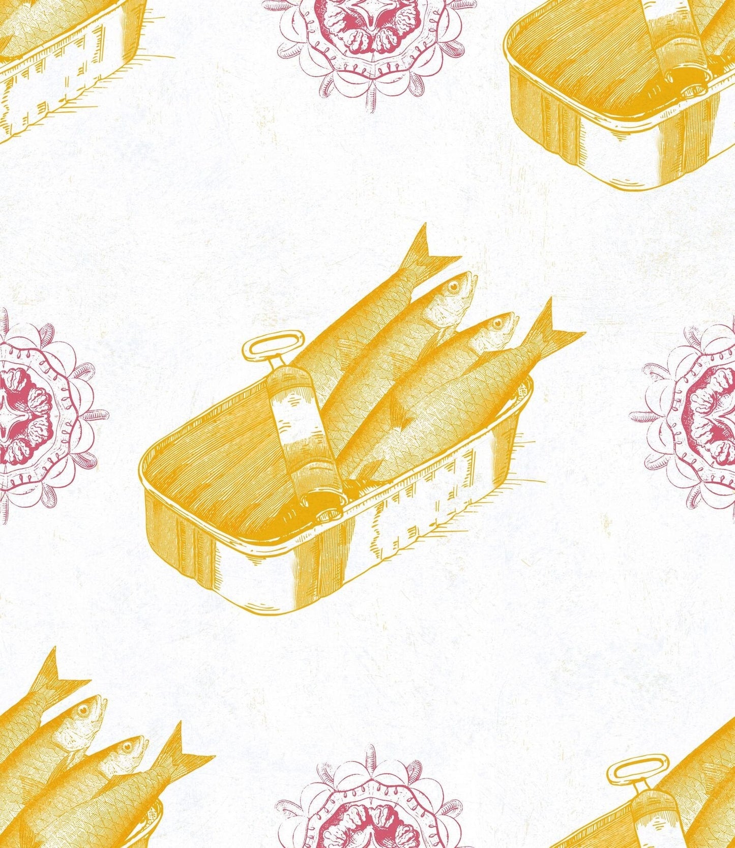 Sardines Yellow Wallpaper