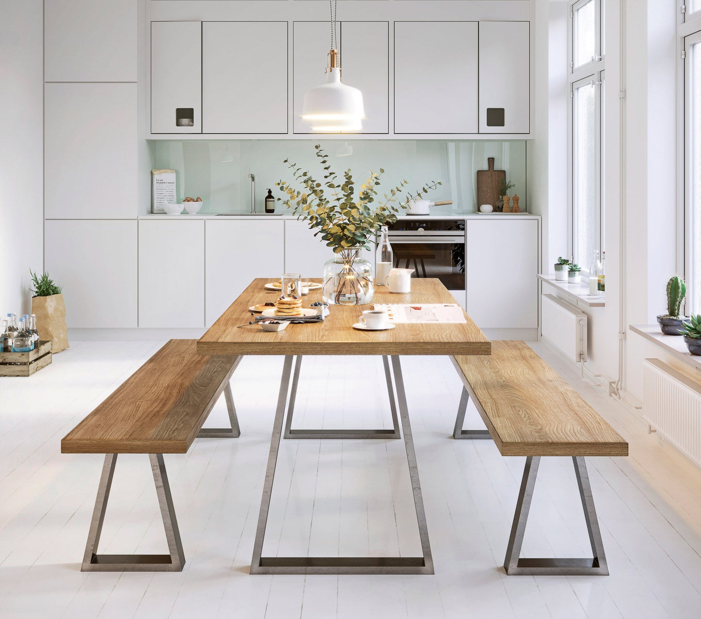 Trapezium Industrial Leg Dining Base-Contract Furniture Store for hospitality, leisure & commercial projects