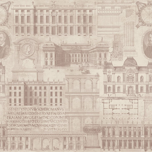 Vitruvius Taupe Wallpaper