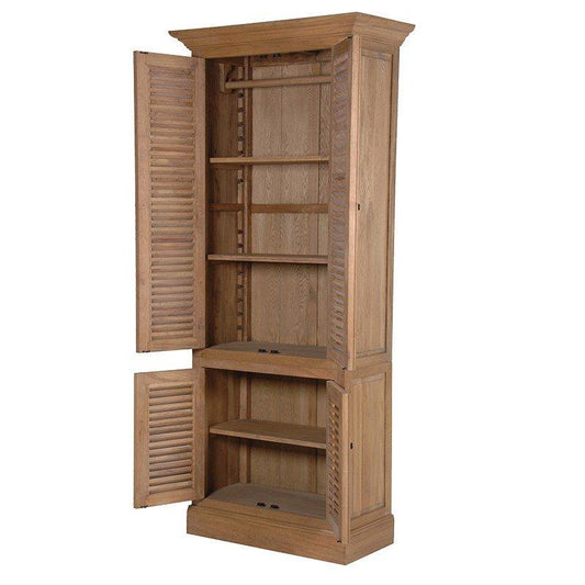 Weathered Louvred Narrow Wardrobe