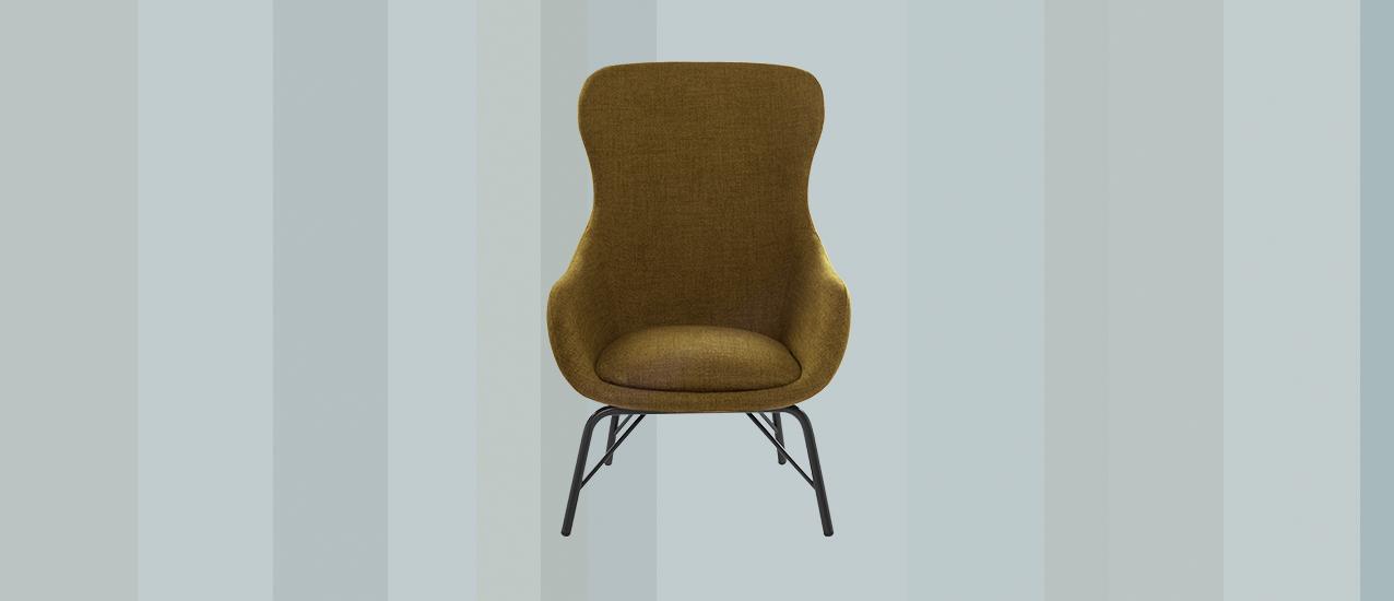 Alisha Metal BE01 Bergère Wing Chair-Contract Furniture Store for hospitality, leisure & commercial projects