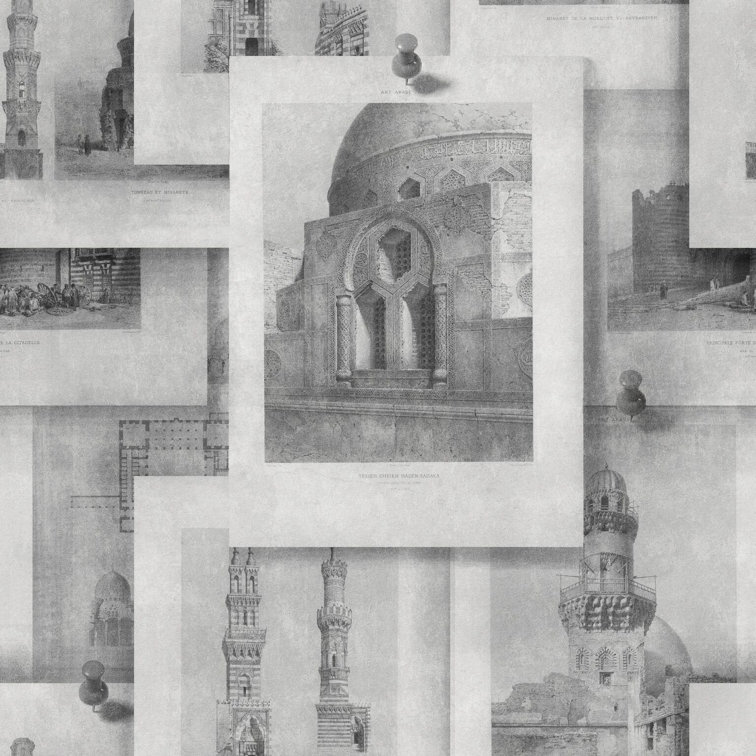 Arabian Monuments Neutral Wallpaper