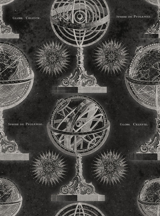 Armillary Anthracite Wallpaper