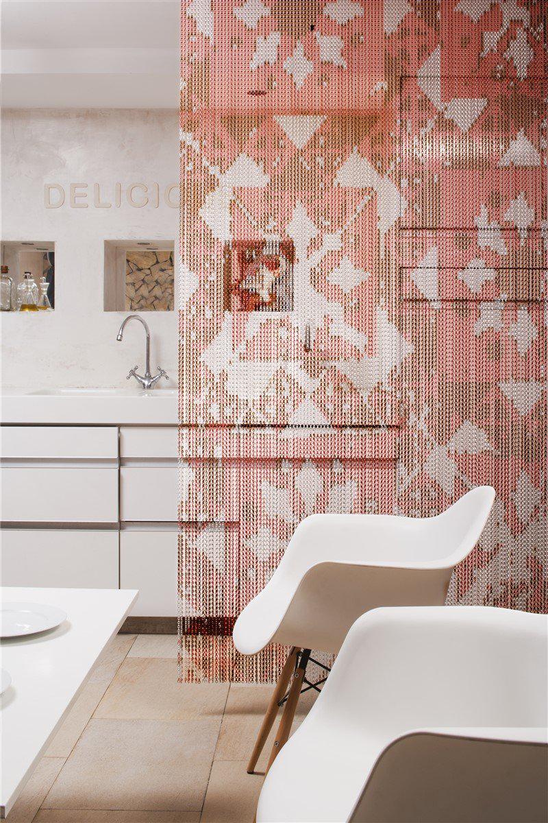 Baldosa Soft Pink Chain Curtain Divider-Kriskadecor-Contract Furniture Store