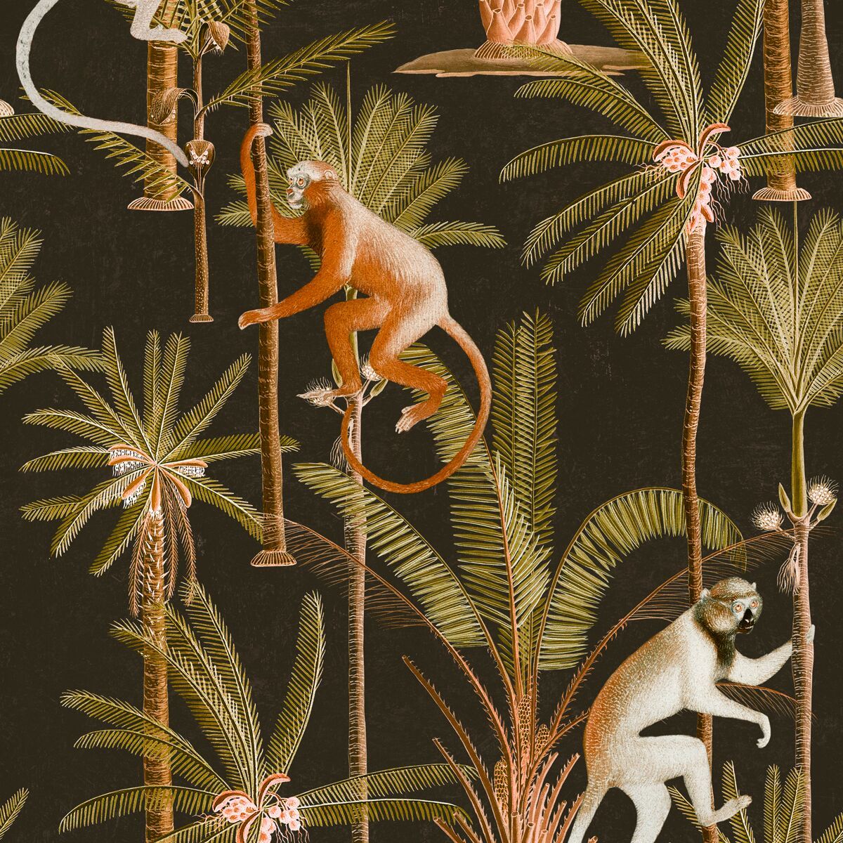 Barbados Anthracite Wallpaper