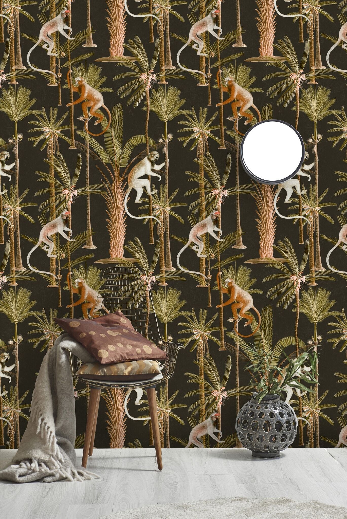 Barbados Anthracite Wallpaper