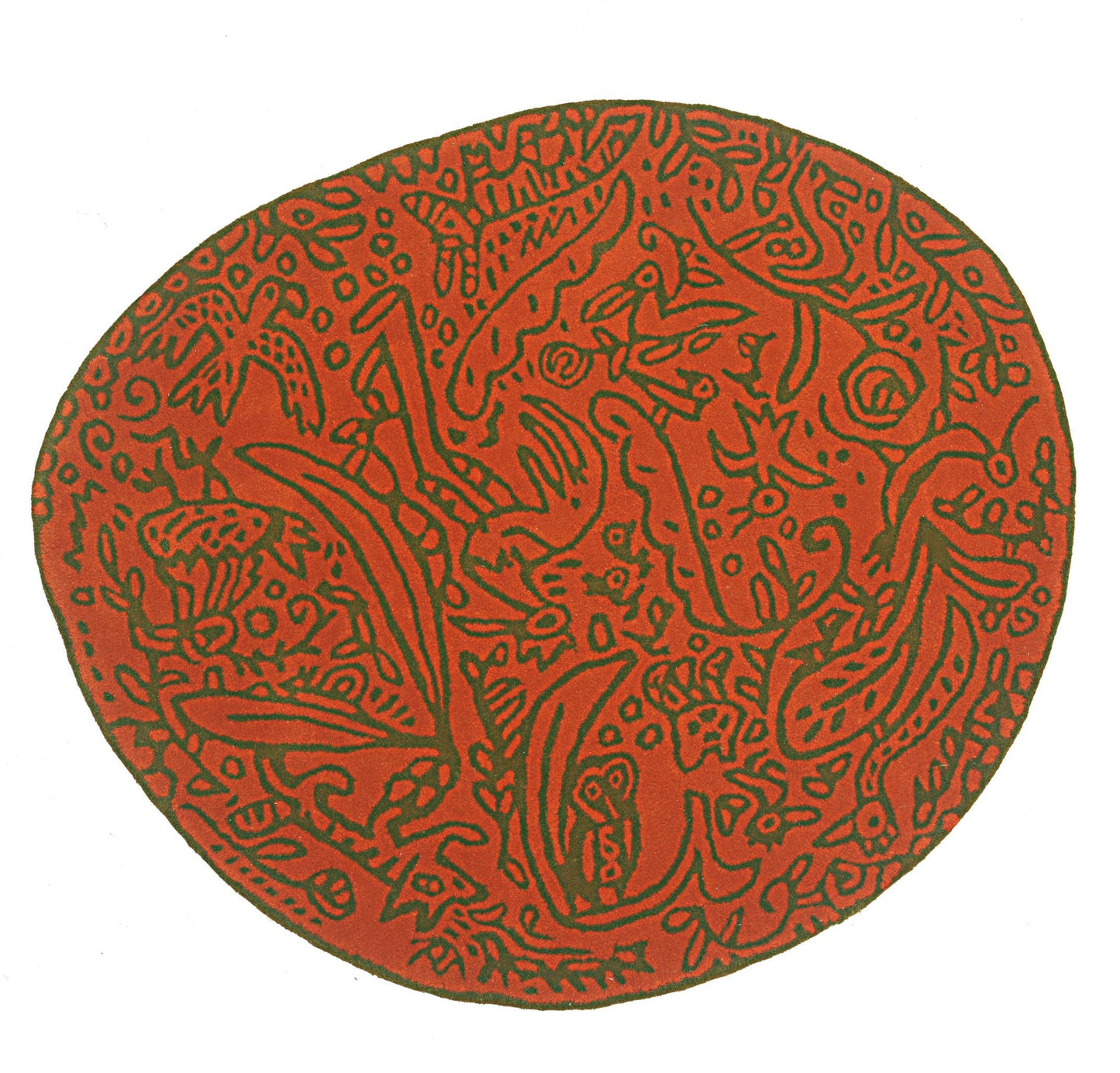 Bichos Y Flores Orange Rug-Contract Furniture Store for hospitality, leisure & commercial projects