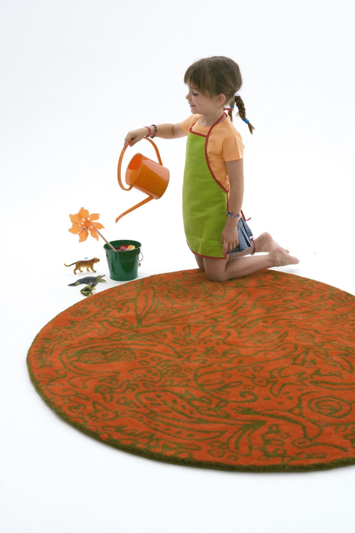 Bichos Y Flores Orange Rug-Contract Furniture Store for hospitality, leisure & commercial projects