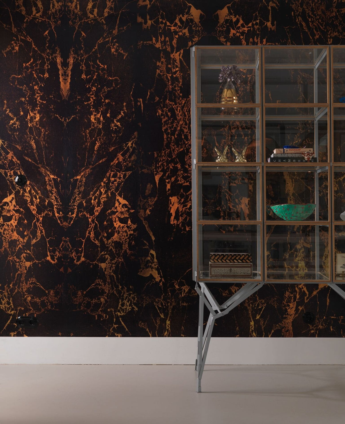 Black Metallic Marble Wallpaper-NLXL-Contract Furniture Store