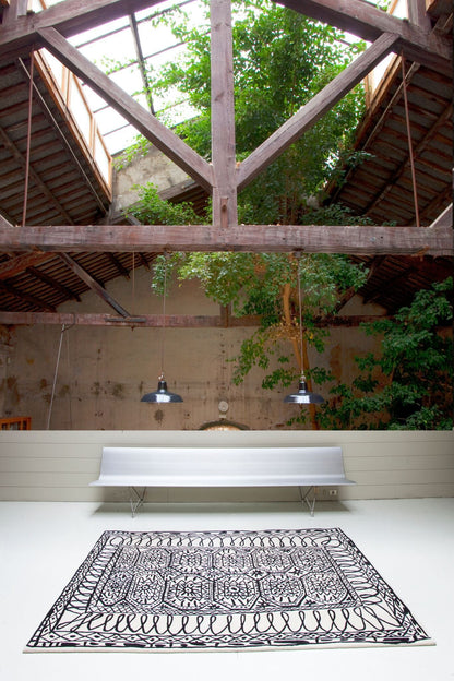 Black On White Estambul Rug-Contract Furniture Store for hospitality, leisure & commercial projects