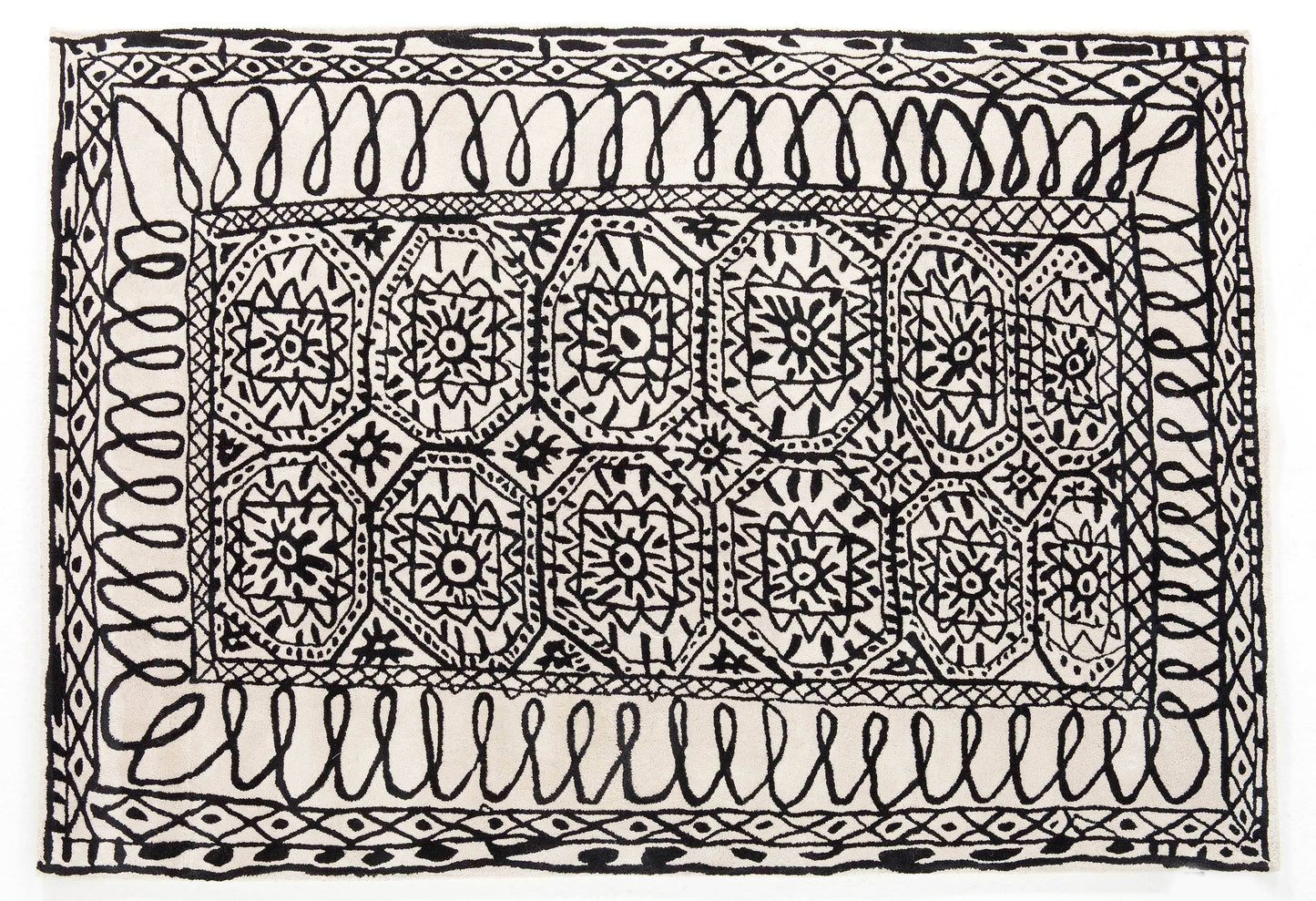 Black On White Estambul Rug-Contract Furniture Store for hospitality, leisure & commercial projects