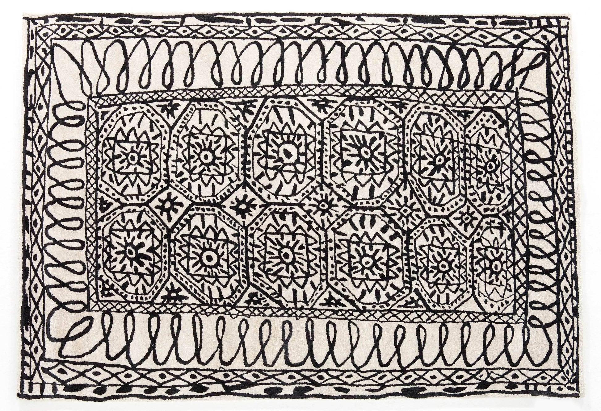 Black On White Estambul Rug-Contract Furniture Store for hospitality, leisure & commercial projects