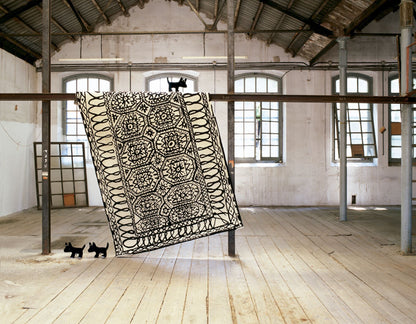 Black On White Estambul Rug-Contract Furniture Store for hospitality, leisure & commercial projects