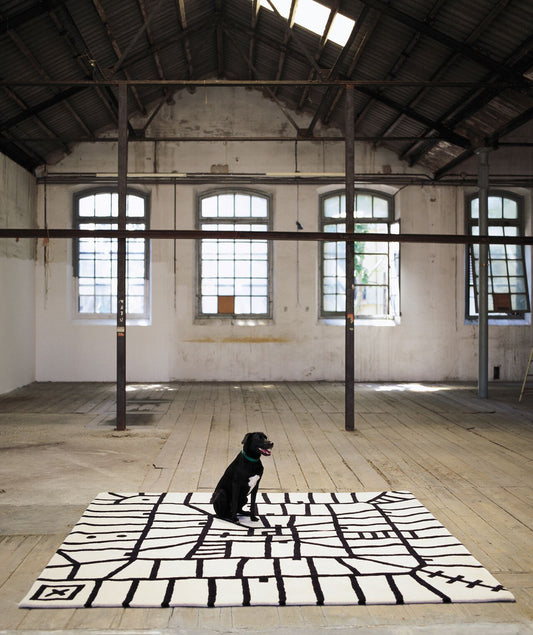 Black On White Limbo Rug