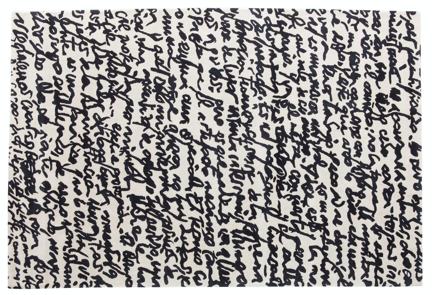 Black On White Manuscrit Rug