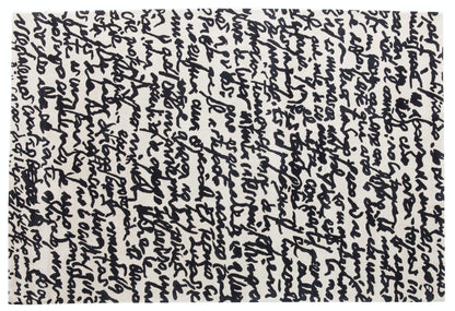 Black On White Manuscrit Rug