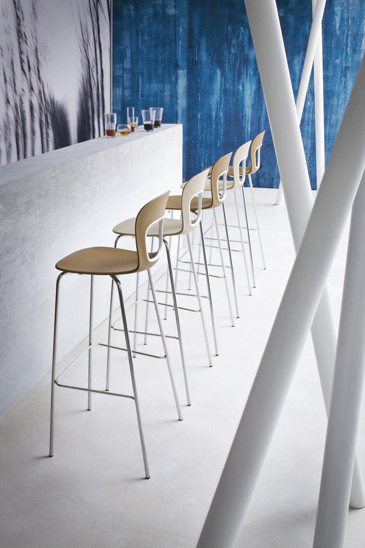 Blog High Stool c/w Metal Legs-Gaber-Contract Furniture Store