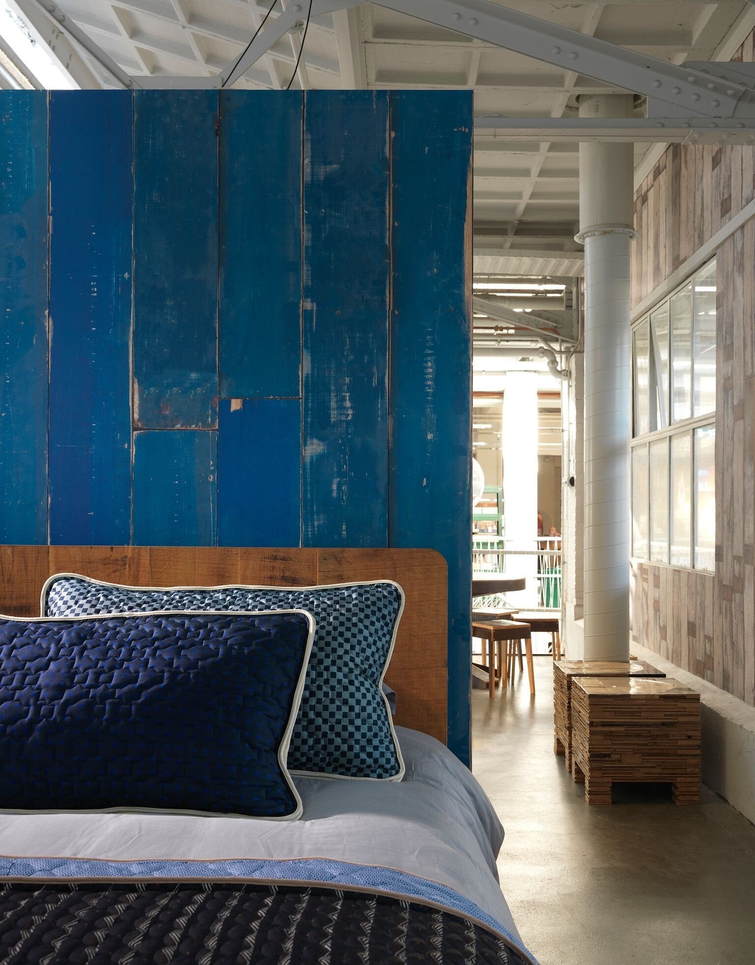 Blue Scrapwood Wallpaper