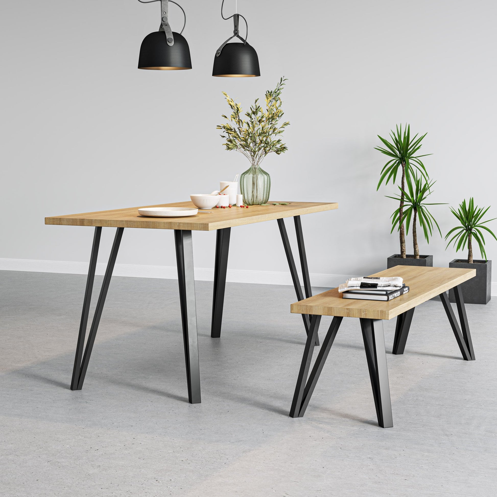 Box Hairpin Leg Dining Base-Contract Furniture Store for hospitality, leisure & commercial projects