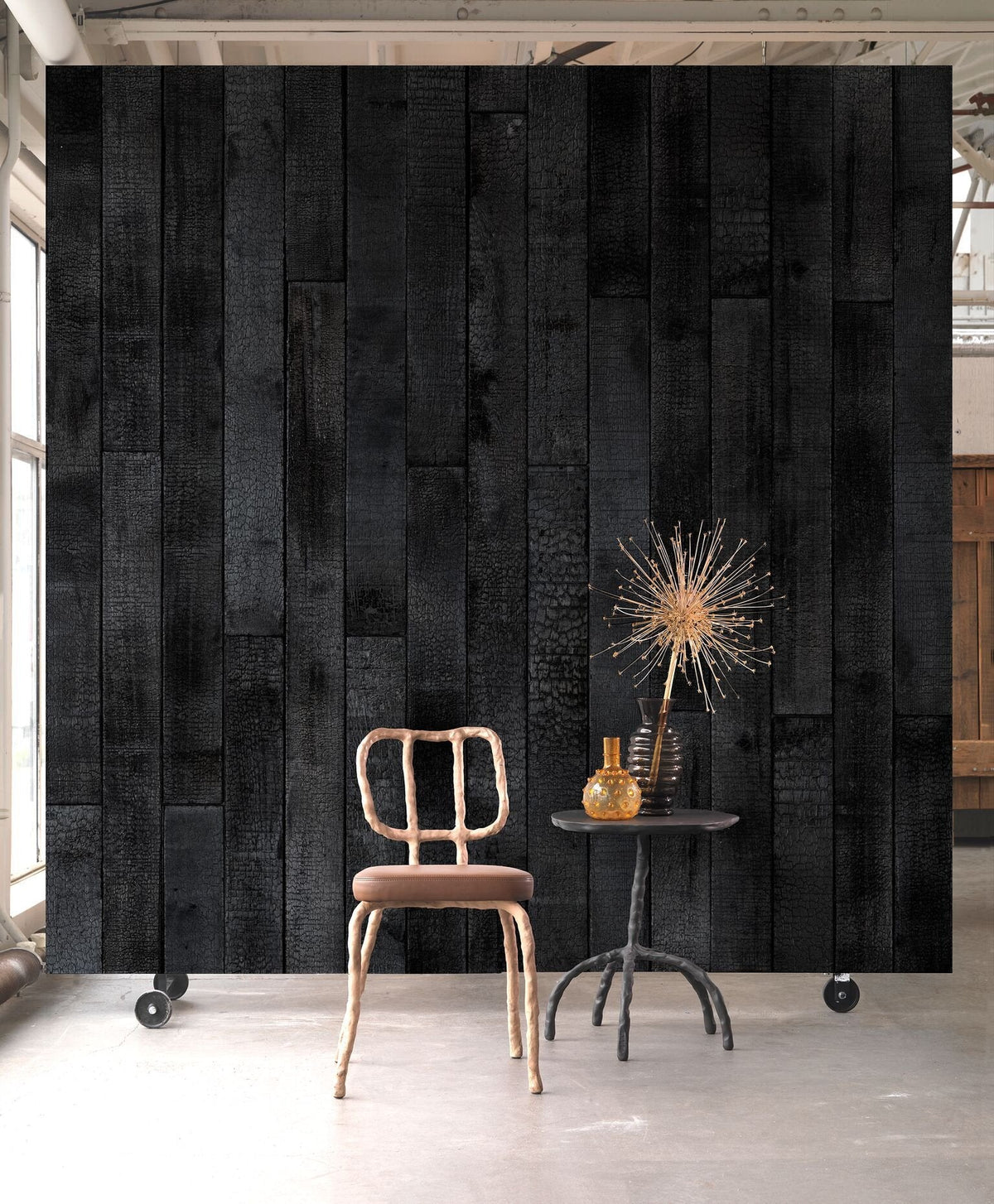 Burnt wood Wallpaper-NLXL-Contract Furniture Store
