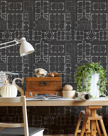 Chateau Anthracite Wallpaper