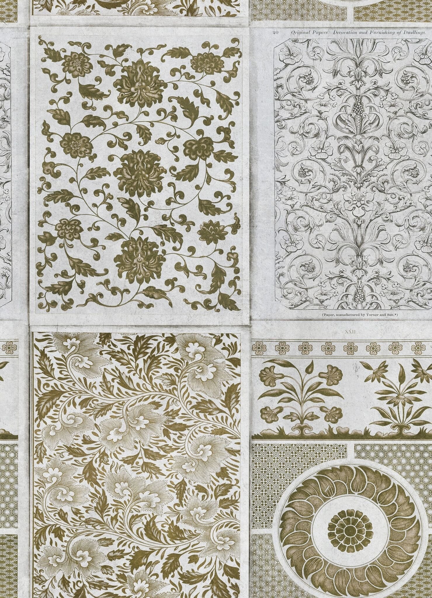 Chinese Pattern Brown Wallpaper
