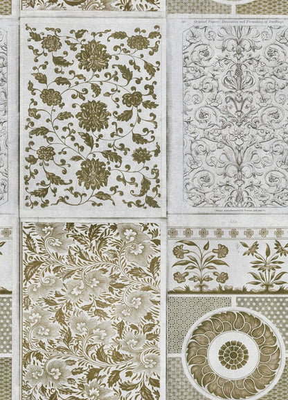 Chinese Pattern Brown Wallpaper