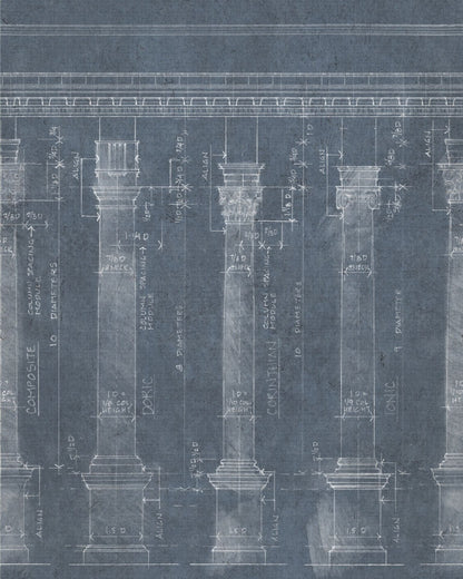 Colonnade Blue Wallpaper