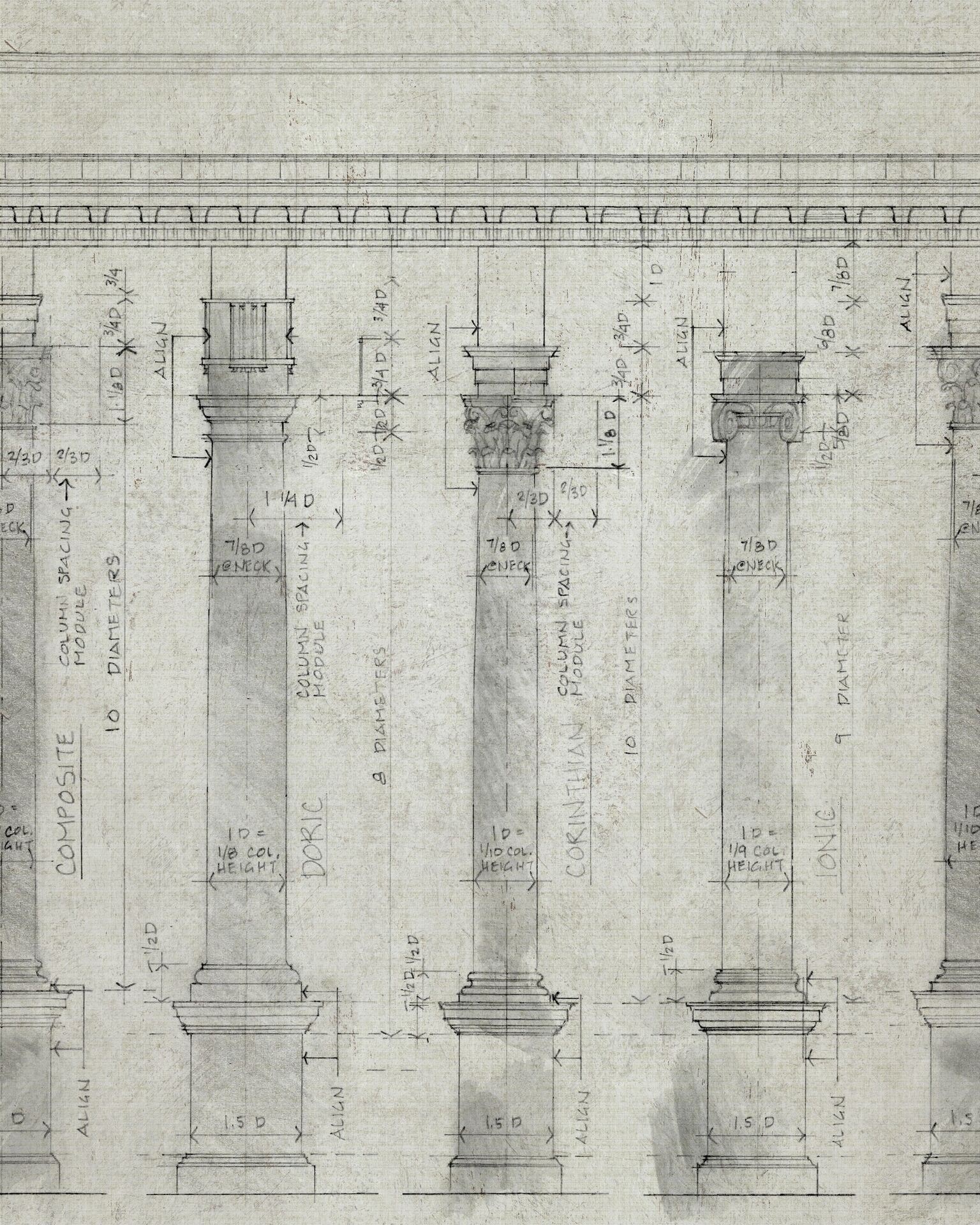 Colonnade Sand Wallpaper