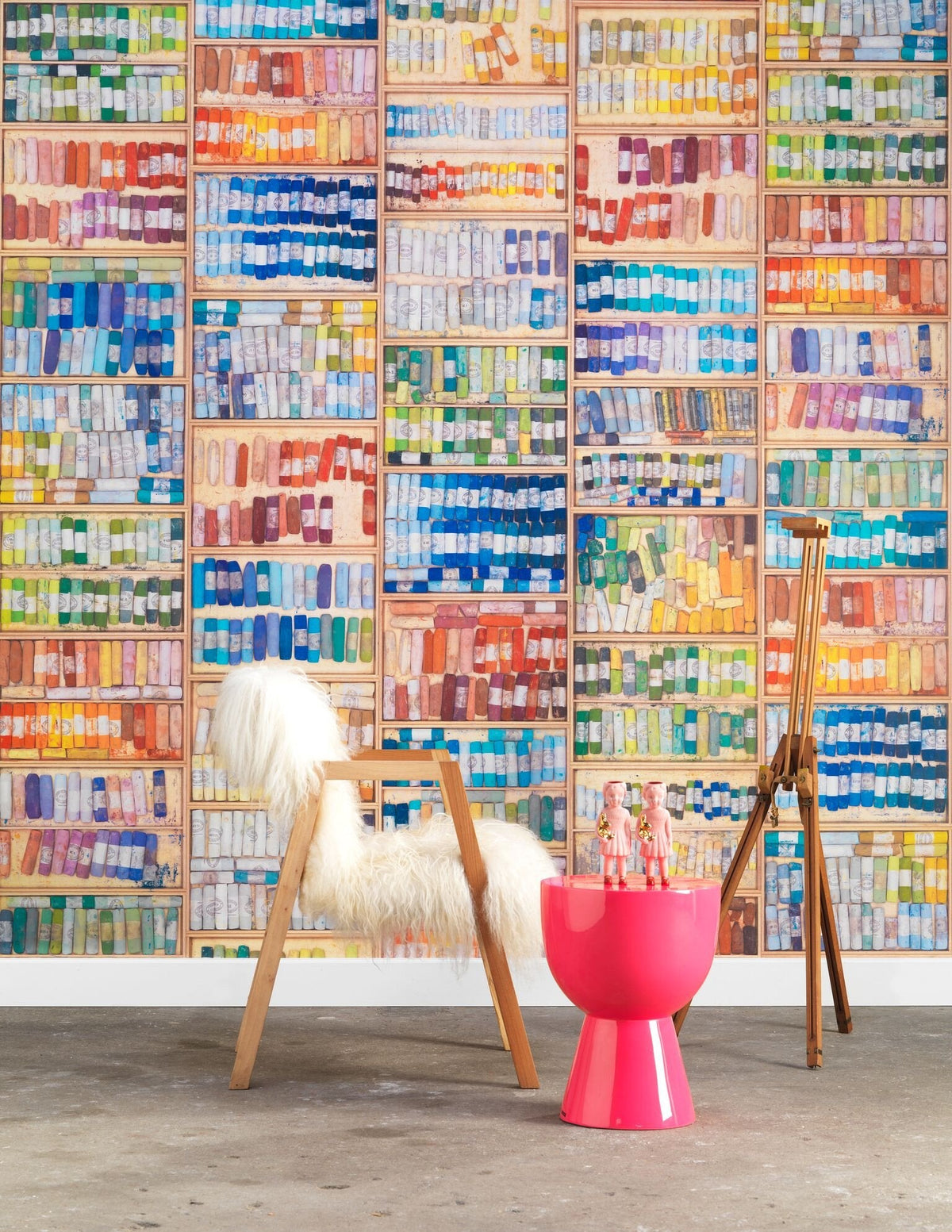Coloured Chalk Wallpaper-NLXL-Contract Furniture Store
