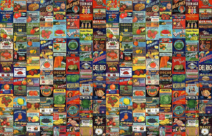 Crate Labels Fruit & Vegetables Wallpaper