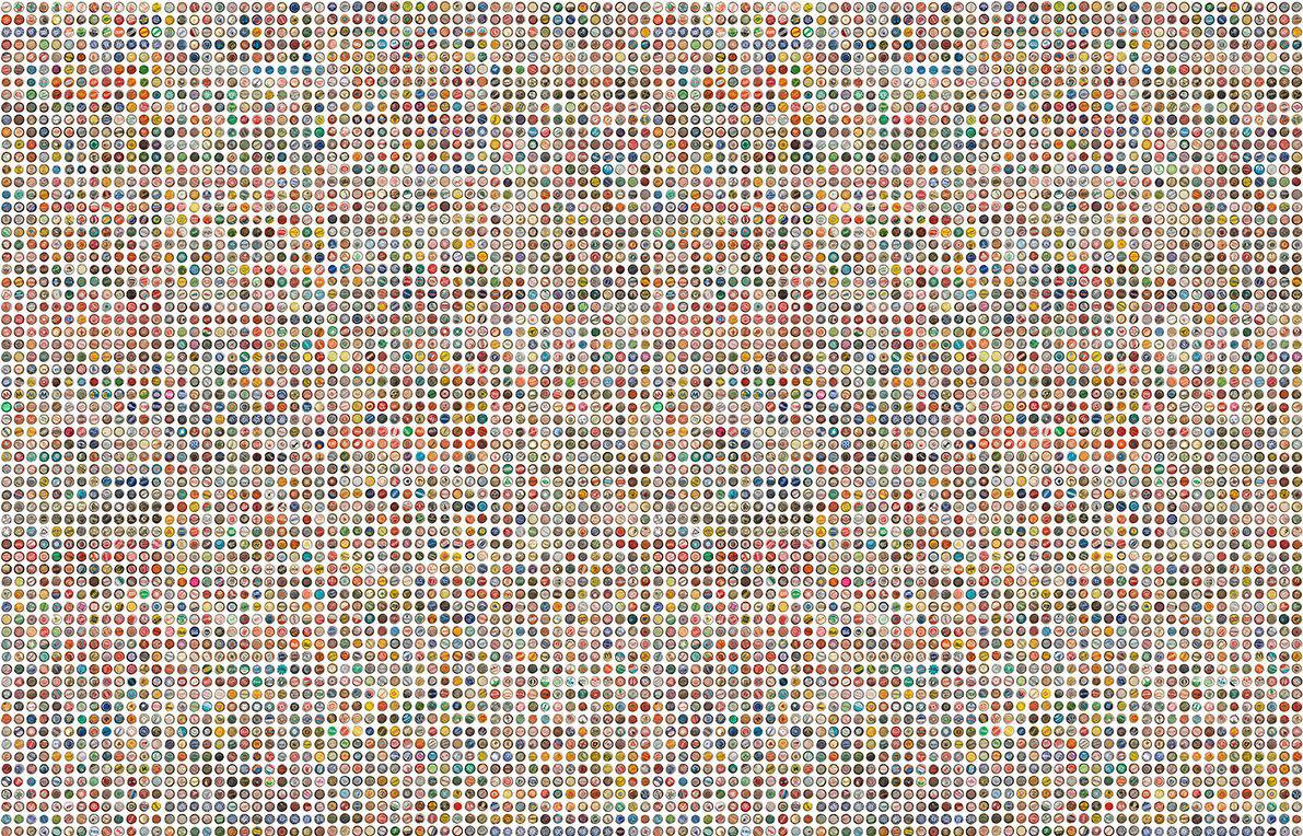Crown Caps White Wallpaper