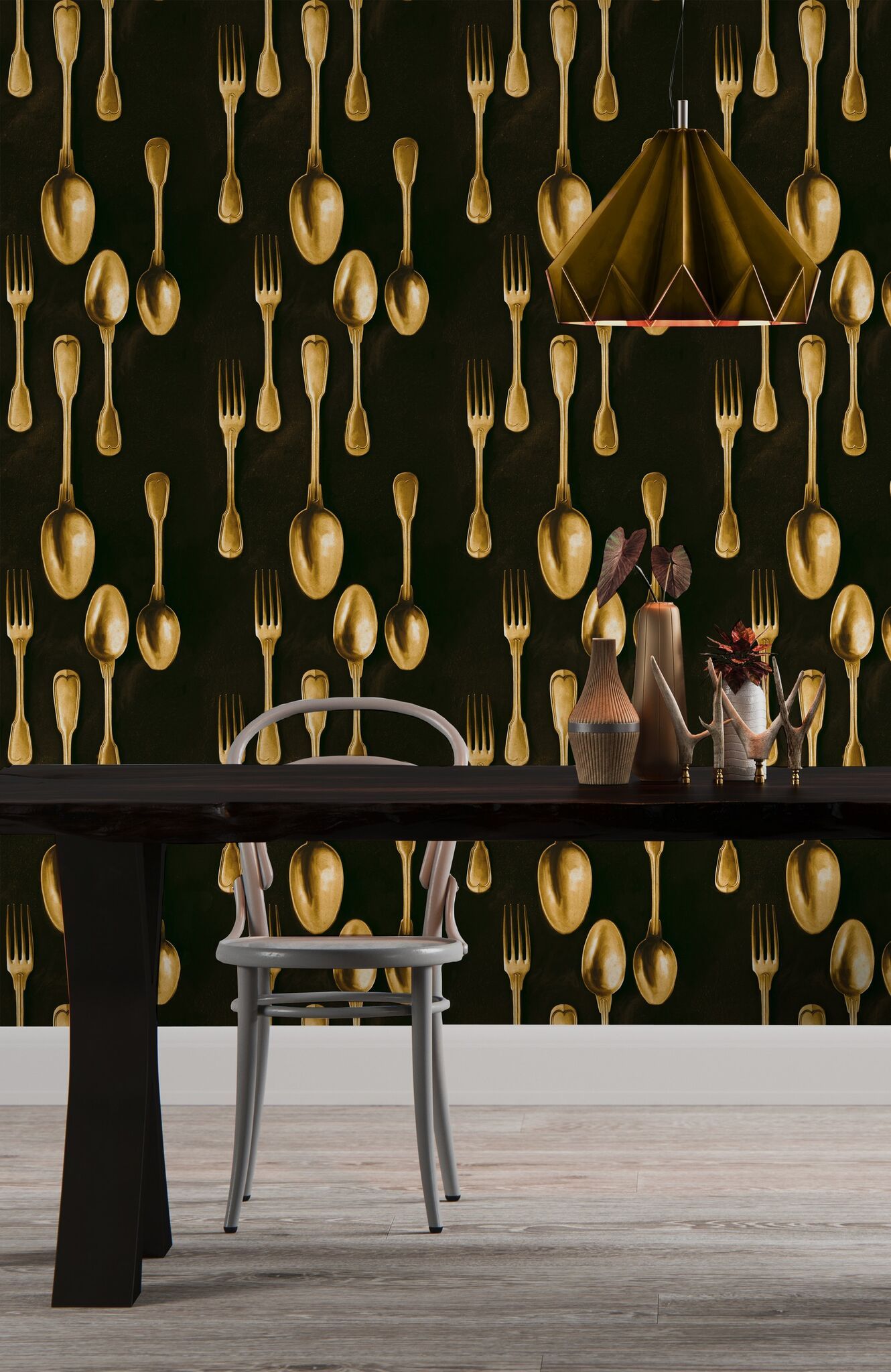 Cutlery Brass Wallpaper